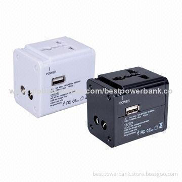 One World Universal Travel Adapters with UK/US/AU/EU Plug in One Patter, 5V/2.1A